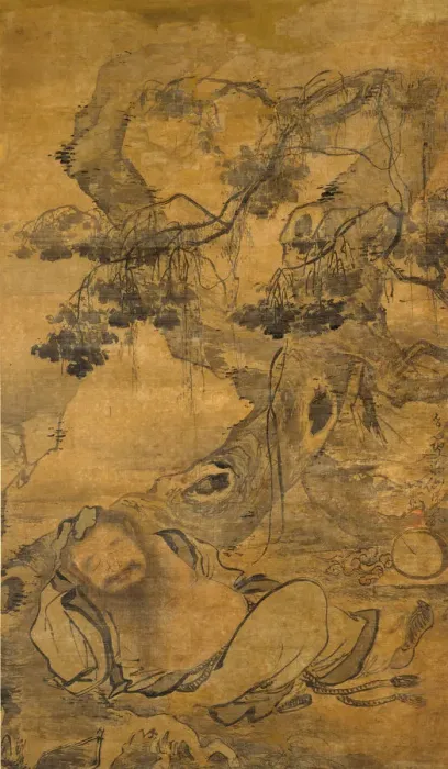 Framed Print : Drunken Immortal beneath an old tree, early 16th century. Creator: Chen Zihe Framed Print : Drunken Immortal beneath an old tree, early 16th century. Creator: Chen Zihe