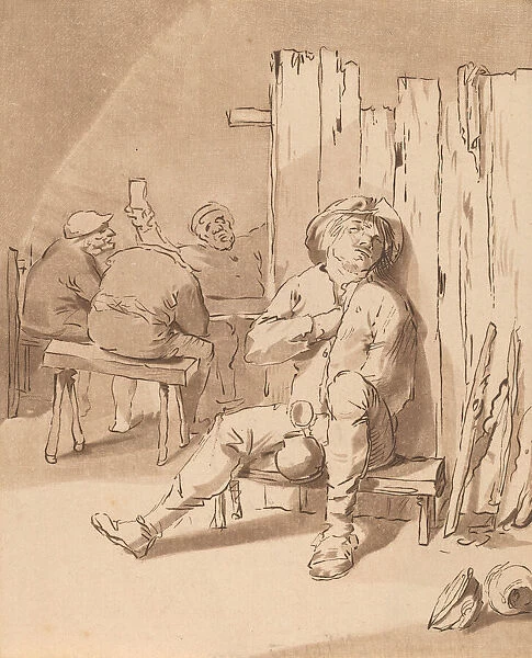 Drunken Peasant at an Inn, 1775. Creator: Bernhard Schreuder