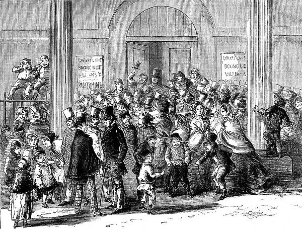 Drury-Lane Theatre - Engaging for the Pantomime - drawn by M'Connell, 1858. Creator: McConnell