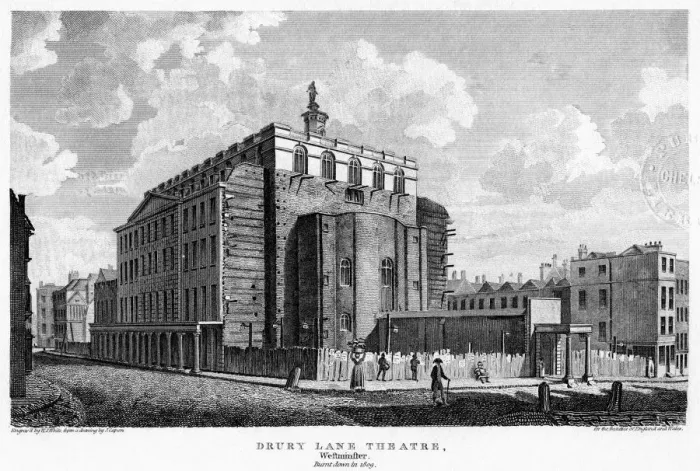 Framed Print : Drury Lane Theatre, Westminster, London, 19th century. Artist: William Johnstone White Framed Print : Drury Lane Theatre, Westminster, London, 19th century. Artist: William Johnstone White