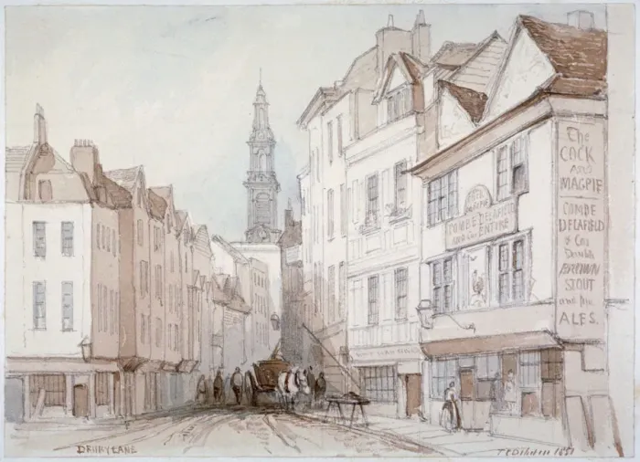 Framed Print : Drury Lane, Westminster, London, 1851. Artist: Thomas Colman Dibdin Framed Print : Drury Lane, Westminster, London, 1851. Artist: Thomas Colman Dibdin