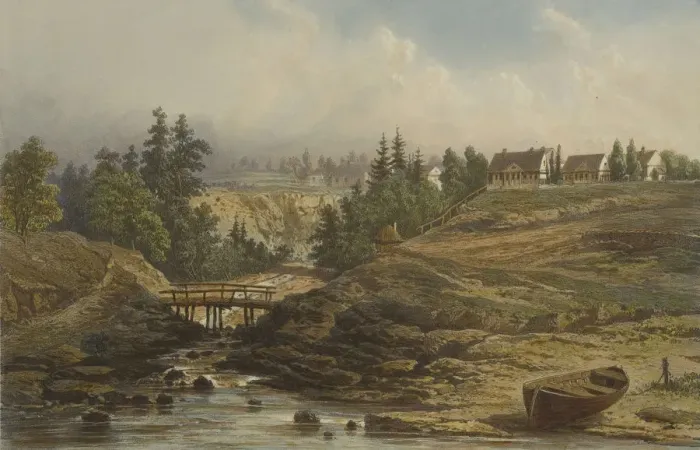 Framed Print : Druskininkai in southern Lithuania, c1850 Framed Print : Druskininkai in southern Lithuania, c1850