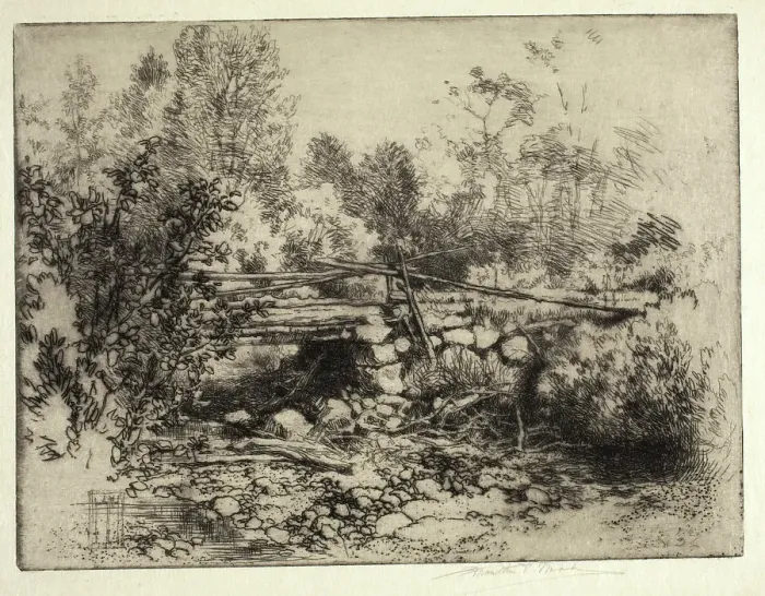 Framed Print : The Dry Brook, 1914. Creator: Franklin Tyler Wood Framed Print : The Dry Brook, 1914. Creator: Franklin Tyler Wood