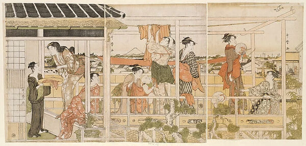 Drying Clothes (Monohoshi), Japan, c. 1790. Creator: Kitagawa Utamaro
