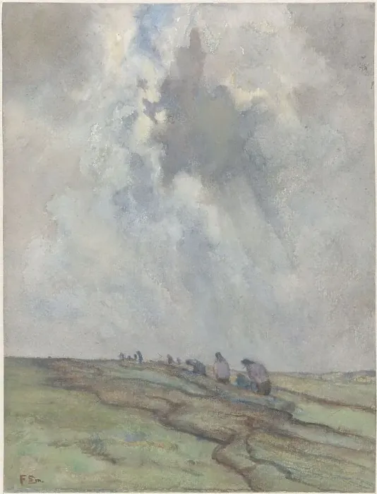Framed Print : Drying nets, 1872-1944. Creator: Frans Smissaert Framed Print : Drying nets, 1872-1944. Creator: Frans Smissaert