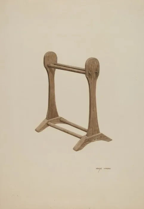 Framed Print : Drying Rack, c. 1940. Creator: Mary Hansen Framed Print : Drying Rack, c. 1940. Creator: Mary Hansen