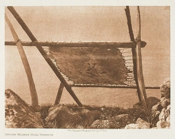 Drying Walrus Hide, 1928. Creator: Edward Sheriff Curtis