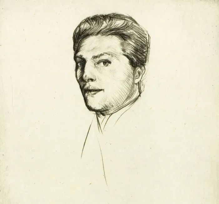 Framed Print : Drypoint Number Five: Portrait, 1909. Creator: Donald Shaw MacLaughlan Framed Print : Drypoint Number Five: Portrait, 1909. Creator: Donald Shaw MacLaughlan