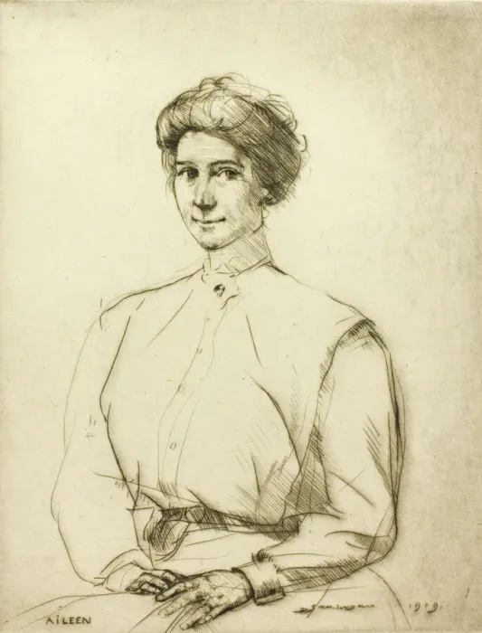 Framed Print : Drypoint Number One: Portrait, 1909. Creator: Donald Shaw MacLaughlan Framed Print : Drypoint Number One: Portrait, 1909. Creator: Donald Shaw MacLaughlan
