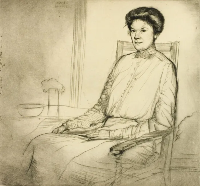 Framed Print : Drypoint Number Three: Portrait, 1909. Creator: Donald Shaw MacLaughlan Framed Print : Drypoint Number Three: Portrait, 1909. Creator: Donald Shaw MacLaughlan