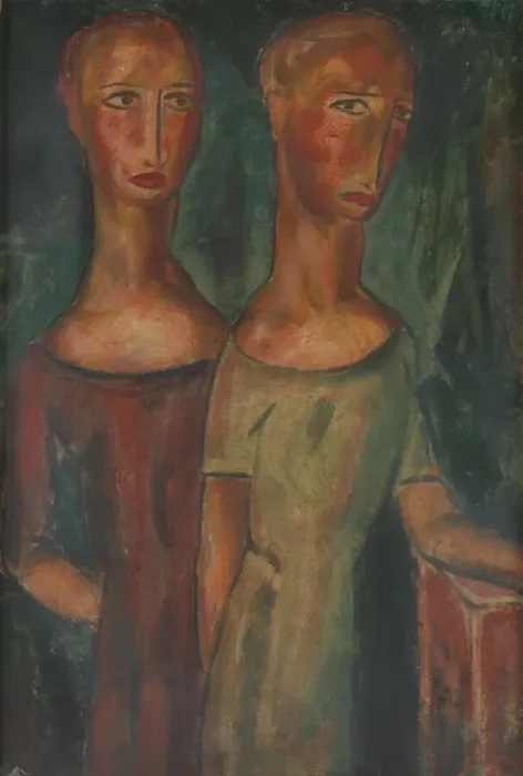 Framed Print : Duality, ca. 1925-1930. Creator: Alfred Henry Maurer Framed Print : Duality, ca. 1925-1930. Creator: Alfred Henry Maurer