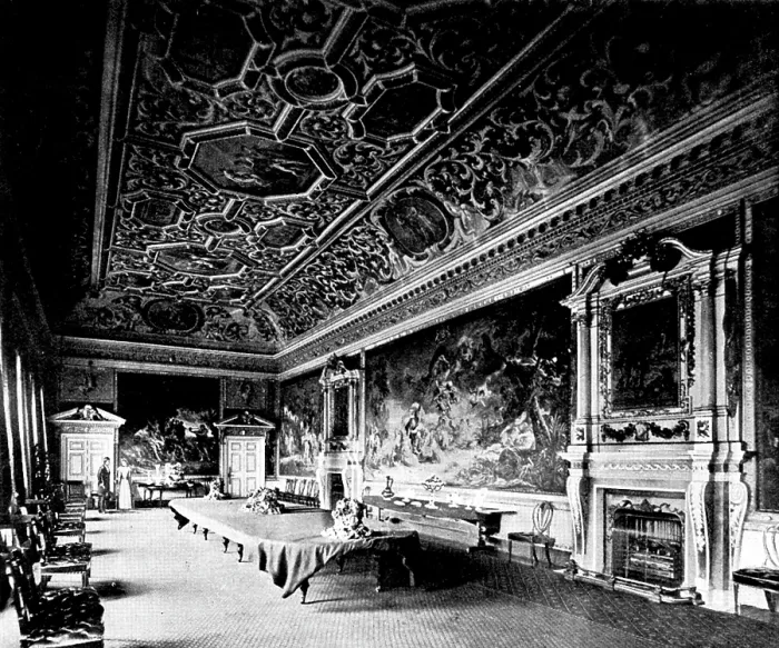 Framed Print : The Duc d'Aosta's Marriage with Princess Helene of Orleans: Banqueting-Hall, Stowe House, 1895 Framed Print : The Duc d'Aosta's Marriage with Princess Helene of Orleans: Banqueting-Hall, Stowe House, 1895