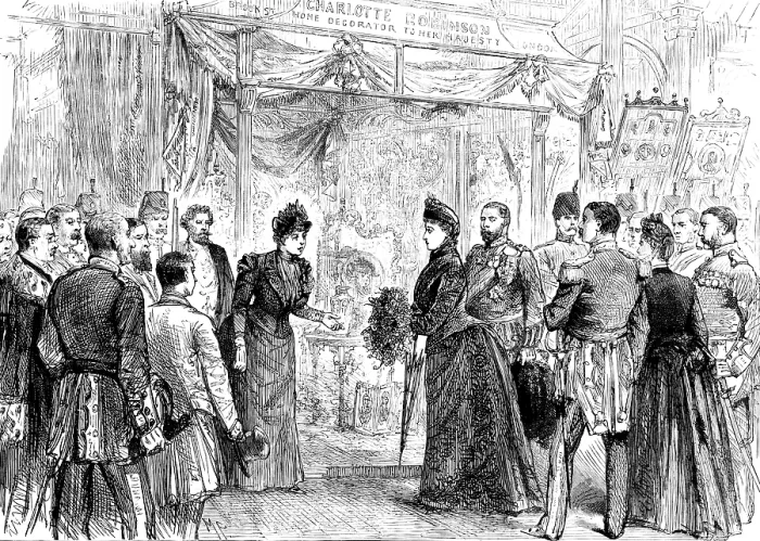 Framed Print : The Duchess of Edinburgh visiting a stall in the Edinburgh International Exhibition, 1890. Creator: Unknown Framed Print : The Duchess of Edinburgh visiting a stall in the Edinburgh International Exhibition, 1890. Creator: Unknown