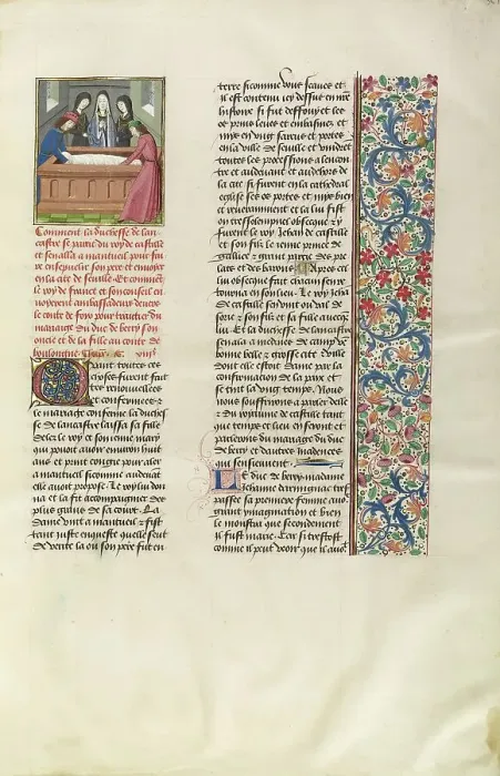 Framed Print : The Duchess of Lancaster Burying her Husband in the Cathedral of Seville, c1390s, about 1480-1483. Creator: Unknown Framed Print : The Duchess of Lancaster Burying her Husband in the Cathedral of Seville, c1390s, about 1480-1483. Creator: Unknown