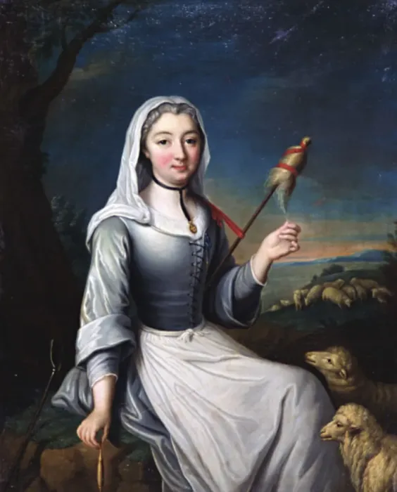 Framed Print : The Duchess of Villais in Costume, 18th century Framed Print : The Duchess of Villais in Costume, 18th century