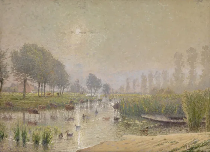 Framed Print : Duck Nests in the Reed, late 19th-early 20th century. Creator: Adriaan Joseph Heymans Framed Print : Duck Nests in the Reed, late 19th-early 20th century. Creator: Adriaan Joseph Heymans