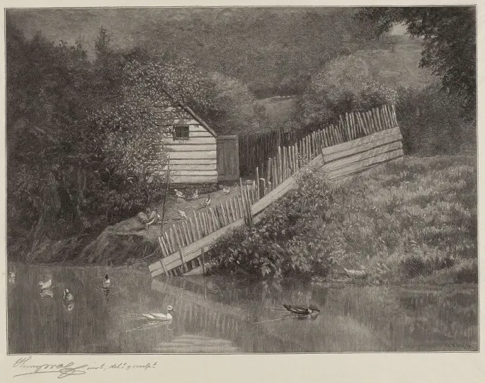 Framed Print : A Duck Pond, 1906. Creator: Henry Wolf Framed Print : A Duck Pond, 1906. Creator: Henry Wolf
