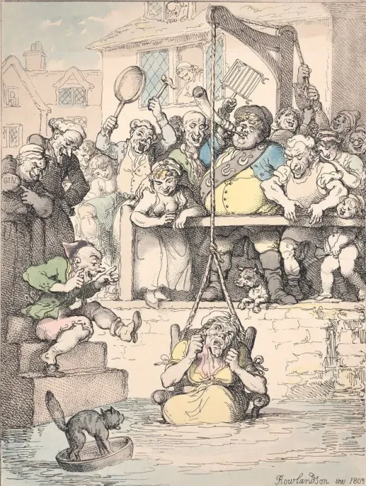 Framed Print : Ducking a Scold, April 12, 1803. April 12, 1803. Creator: Thomas Rowlandson Framed Print : Ducking a Scold, April 12, 1803. April 12, 1803. Creator: Thomas Rowlandson