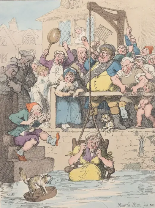 Framed Print : Ducking a Scold, April 12, 1803. April 12, 1803. Creator: Thomas Rowlandson Framed Print : Ducking a Scold, April 12, 1803. April 12, 1803. Creator: Thomas Rowlandson