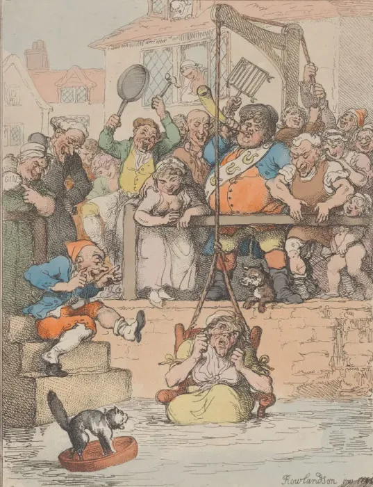 Framed Print : Ducking a Scold, [April 12, 1803], reissued April 12