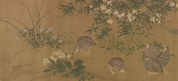 Ducks, flowers, and quail, Ming dynasty, 1368-1644. Creator: Unknown
