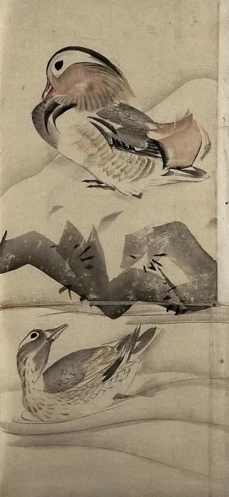 Framed Print : Two ducks in a landscape, (unknown date). Creator: Unknown Framed Print : Two ducks in a landscape, (unknown date). Creator: Unknown