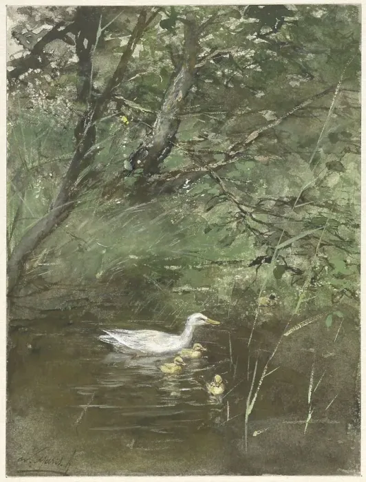 Framed Print : Ducks in the water, 1854-1892. Creator: Willem Maris Framed Print : Ducks in the water, 1854-1892. Creator: Willem Maris