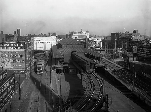 Dudley Street Station, Boston 'L' Ry. Boston, Mass. c1904. Creator: Unknown. Dudley Street Station, Boston 'L' Ry. Boston, Mass. c1904. Creator: Unknown