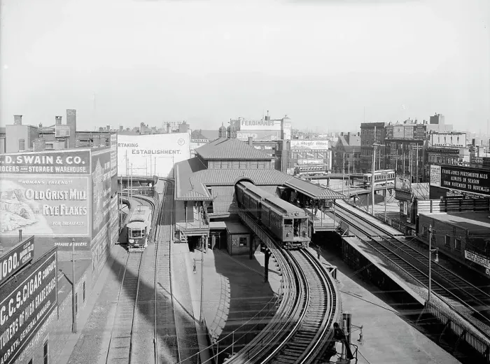 Framed Print : Dudley Street Station, Boston L Ry. Boston, Mass. c1904. Creator: Unknown. Dudley Street Station, Boston L Ry. Boston, Mass. c1904. Creator: Unknown Framed Print : Dudley Street Station, Boston L Ry. Boston, Mass. c1904. Creator: Unknown. Dudley Street Station, Boston L Ry. Boston, Mass. c1904. Creator: Unknown