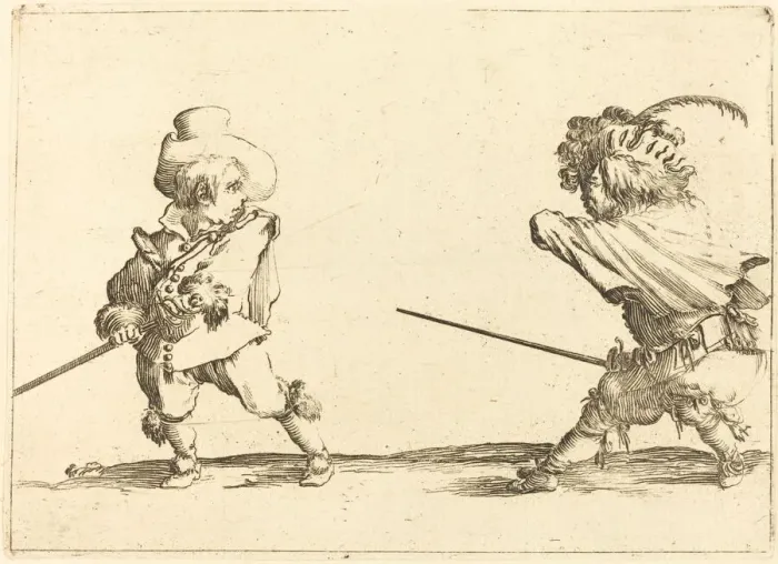 Framed Print : Duel of Two Dwarfs. Creator: Stefano della Bella Framed Print : Duel of Two Dwarfs. Creator: Stefano della Bella