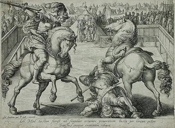 A Duel on Horseback, c1578. Creator: Hendrik Goltzius