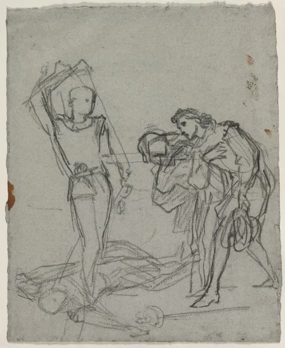 Framed Print : Duel after the Masked Ball (recto), c. 1857. Creator: Thomas Couture (French, 1815-1879) Framed Print : Duel after the Masked Ball (recto), c. 1857. Creator: Thomas Couture (French, 1815-1879)