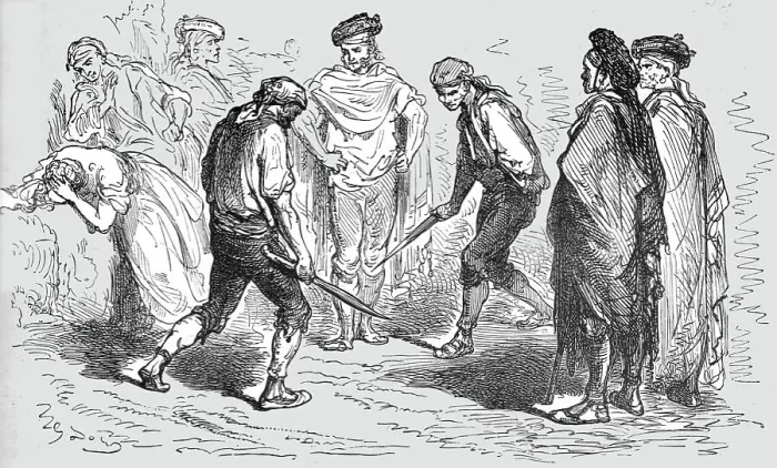Framed Print : Duel with the Navaja; Notes on Spain, 1875. Creator: Unknown Framed Print : Duel with the Navaja; Notes on Spain, 1875. Creator: Unknown