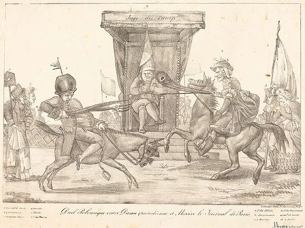Duel Polemique, 1821. Creator: Eugene Delacroix