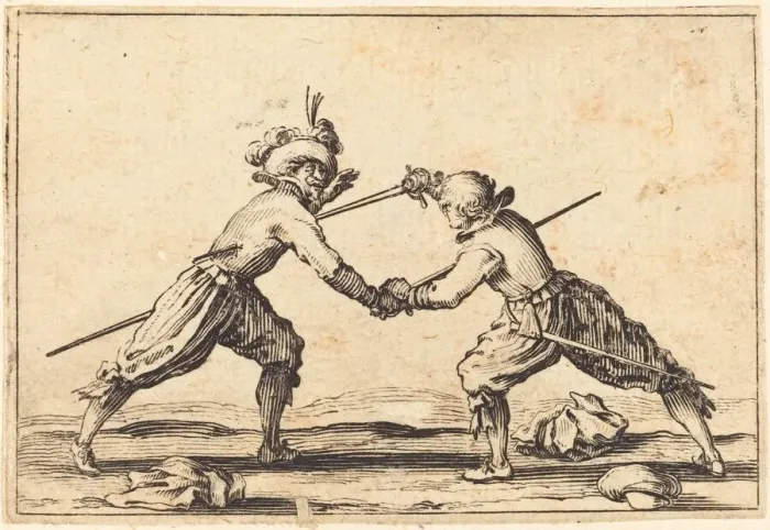Framed Print : Duel with Swords, c. 1622. Creator: Jacques Callot Framed Print : Duel with Swords, c. 1622. Creator: Jacques Callot