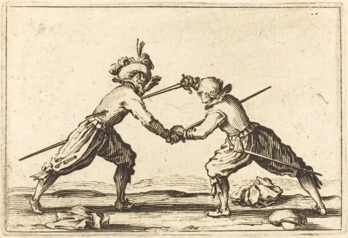 Framed Print : Duel with Swords, c. 1622. Creator: Jacques Callot