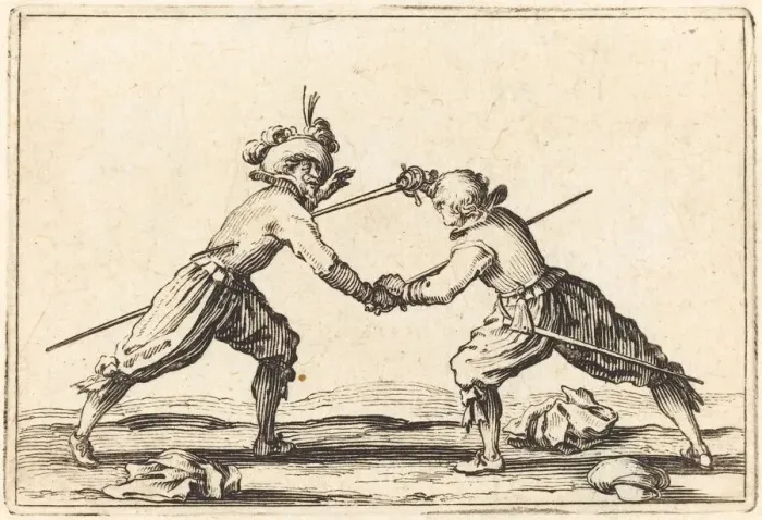 Framed Print : Duel with Swords, c. 1622. Creator: Jacques Callot Framed Print : Duel with Swords, c. 1622. Creator: Jacques Callot