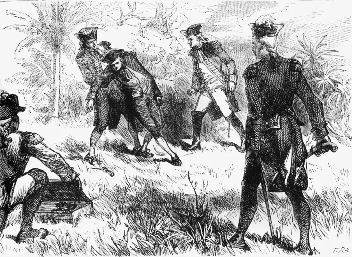 Framed Print : Duel Between Warren Hastings and Francis, c1891. Creator: James Grant Framed Print : Duel Between Warren Hastings and Francis, c1891. Creator: James Grant