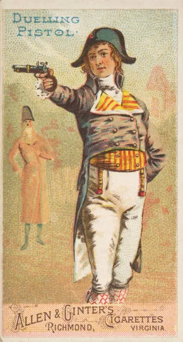 Framed Print : Duelling Pistol, from the Arms of All Nations series (N3) for Allen & Framed Print : Duelling Pistol, from the Arms of All Nations series (N3) for Allen &