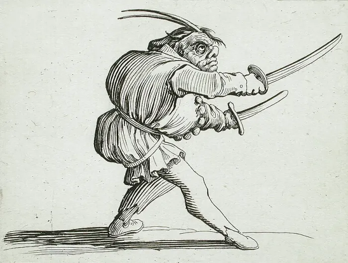 Framed Print : A Duellist with a Sword and a Dagger, 1616. Creator: Jacques Callot Framed Print : A Duellist with a Sword and a Dagger, 1616. Creator: Jacques Callot