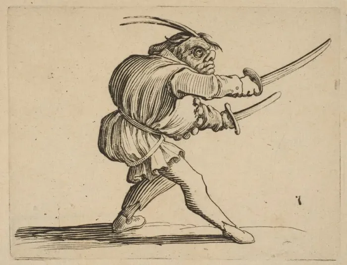 Framed Print : The Duelliste aux Deux Sabres (The Duelist with Two Sabres), from Varie Figure Gobbi, s Framed Print : The Duelliste aux Deux Sabres (The Duelist with Two Sabres), from Varie Figure Gobbi, s