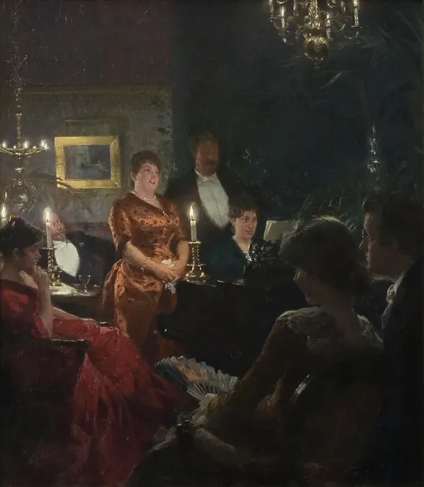 Framed Print : A Duet, 1887. Creator: Peder Severin Kroyer Framed Print : A Duet, 1887. Creator: Peder Severin Kroyer