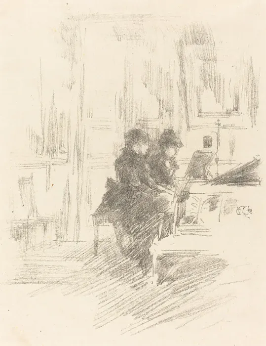 Framed Print : The Duet, No. 2, 1894. Creator: Whistler, James Abbott McNeill (1834-1903) Framed Print : The Duet, No. 2, 1894. Creator: Whistler, James Abbott McNeill (1834-1903)