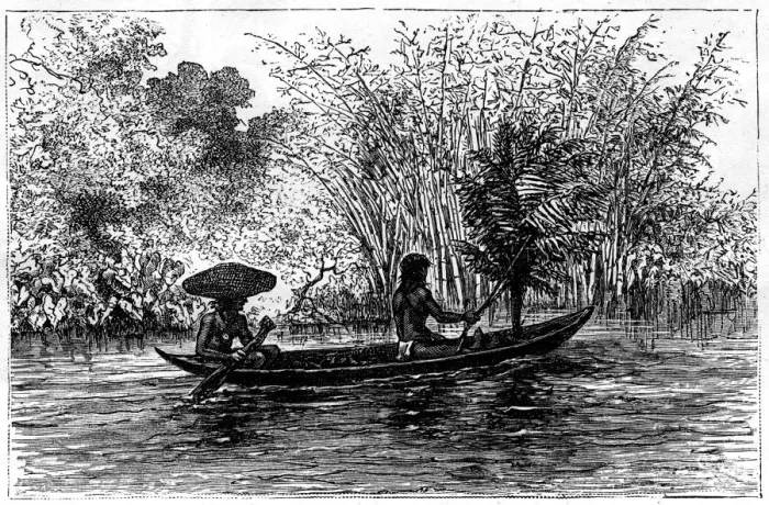 Framed Print : Dugout in the Essequibo River, Guyana, 19th century. Artist: Edouard Riou Framed Print : Dugout in the Essequibo River, Guyana, 19th century. Artist: Edouard Riou