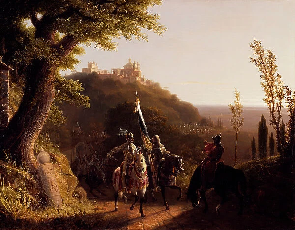 The Duke of Bourbon's Halt at La Riccia, on His March to the Assau Rome, May 3d, 1527, 1834. Creator: Robert Walter Weir