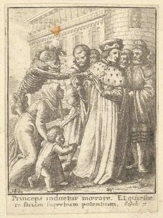 Framed Print : Duke, from the Dance of Death, 1651. Creator: Wenceslaus Hollar Framed Print : Duke, from the Dance of Death, 1651. Creator: Wenceslaus Hollar