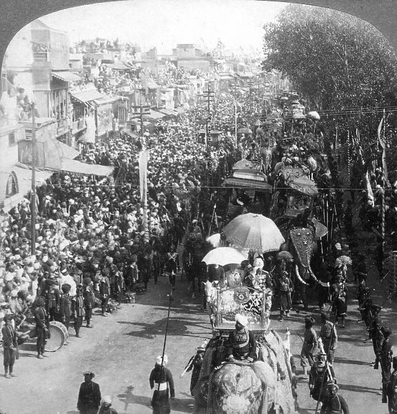 The Duke and Duchess of Connaught and in the great Durbar procession, Delhi, India, 1903. Artist: Underwood & Underwood