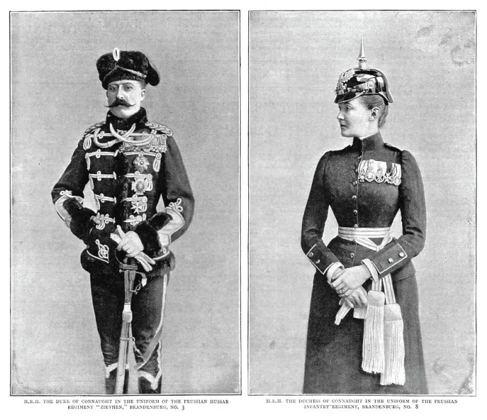 Framed Print : The Duke and Duchess of Connaught in Prussian Military Uniforms, 1890. Creator: Unknown Framed Print : The Duke and Duchess of Connaught in Prussian Military Uniforms, 1890. Creator: Unknown