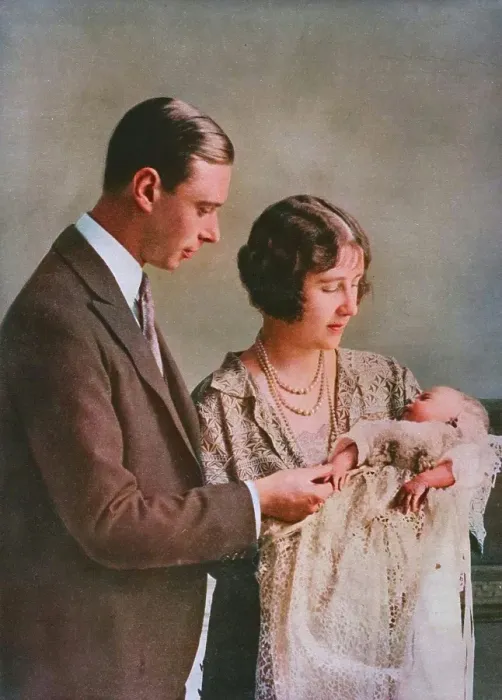 Framed Print : The Duke and Duchess of York at the christening of Princess Elizabeth, 1926. Creator: Unknown