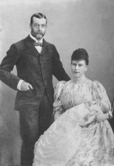 Framed Print : The Duke and Duchess of York, with the infant Prince Edward, 1894 (1936) Framed Print : The Duke and Duchess of York, with the infant Prince Edward, 1894 (1936)